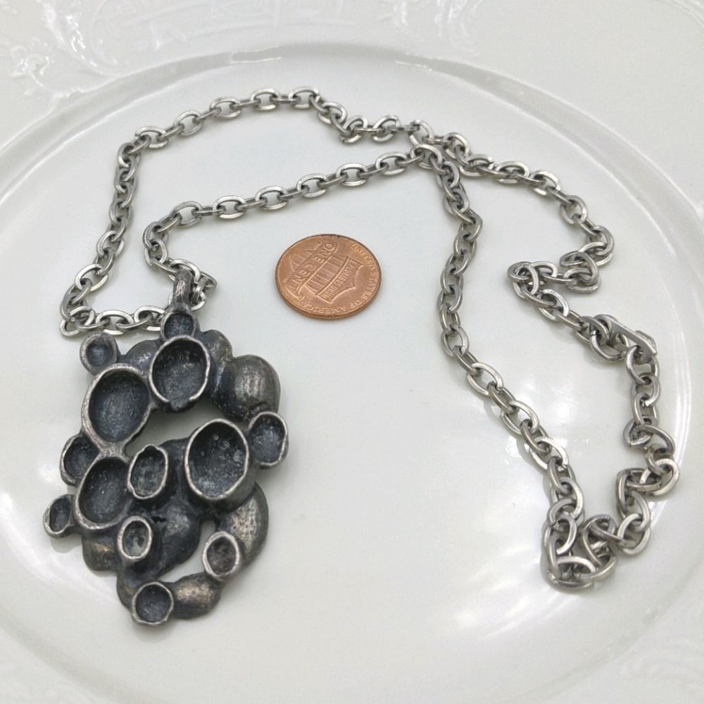 Robert Larin Pod Brutalist Pewter Chunky Necklace